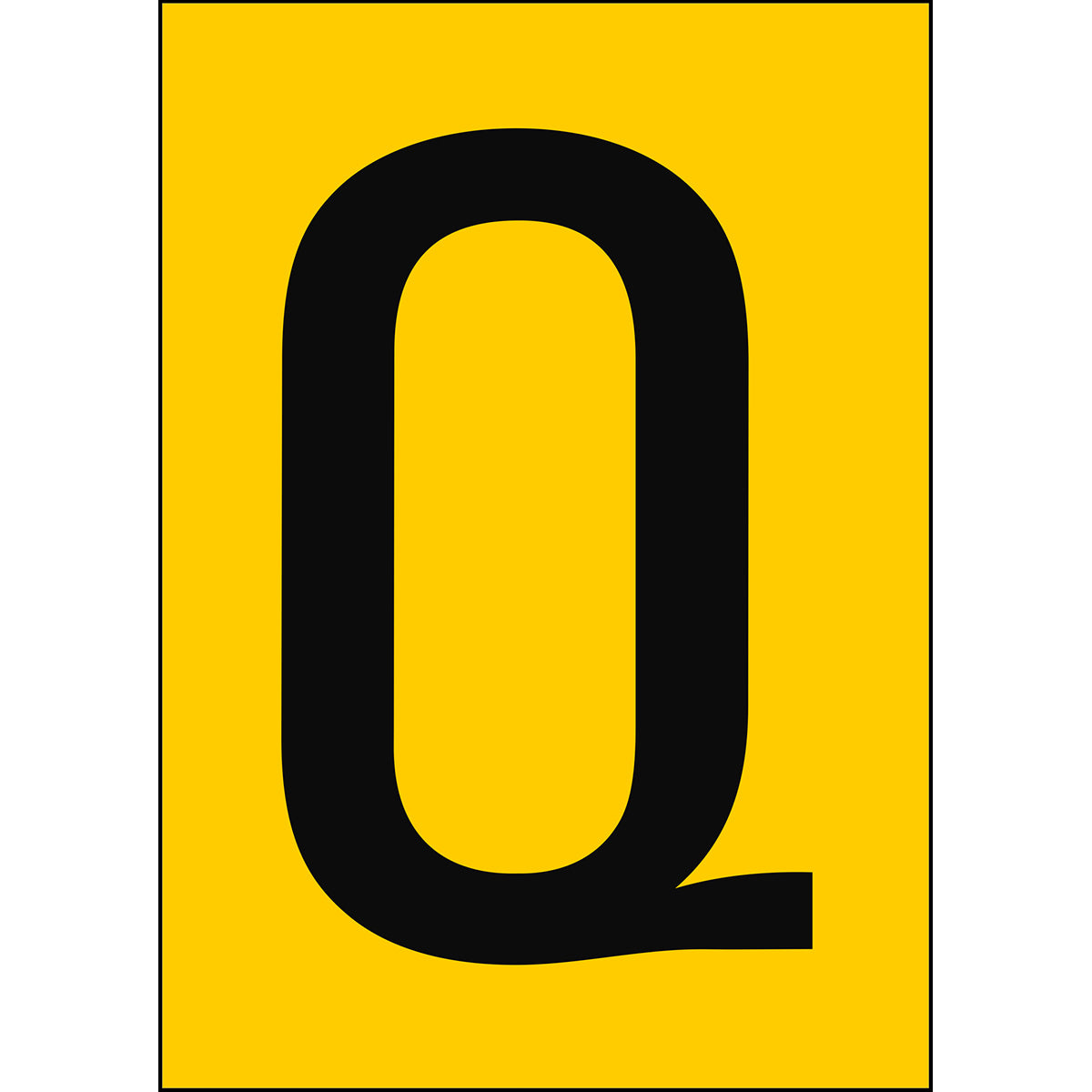 Numbers & Letters A4 - Yellow/Black - Q - B-859 (Magnetic Foil)