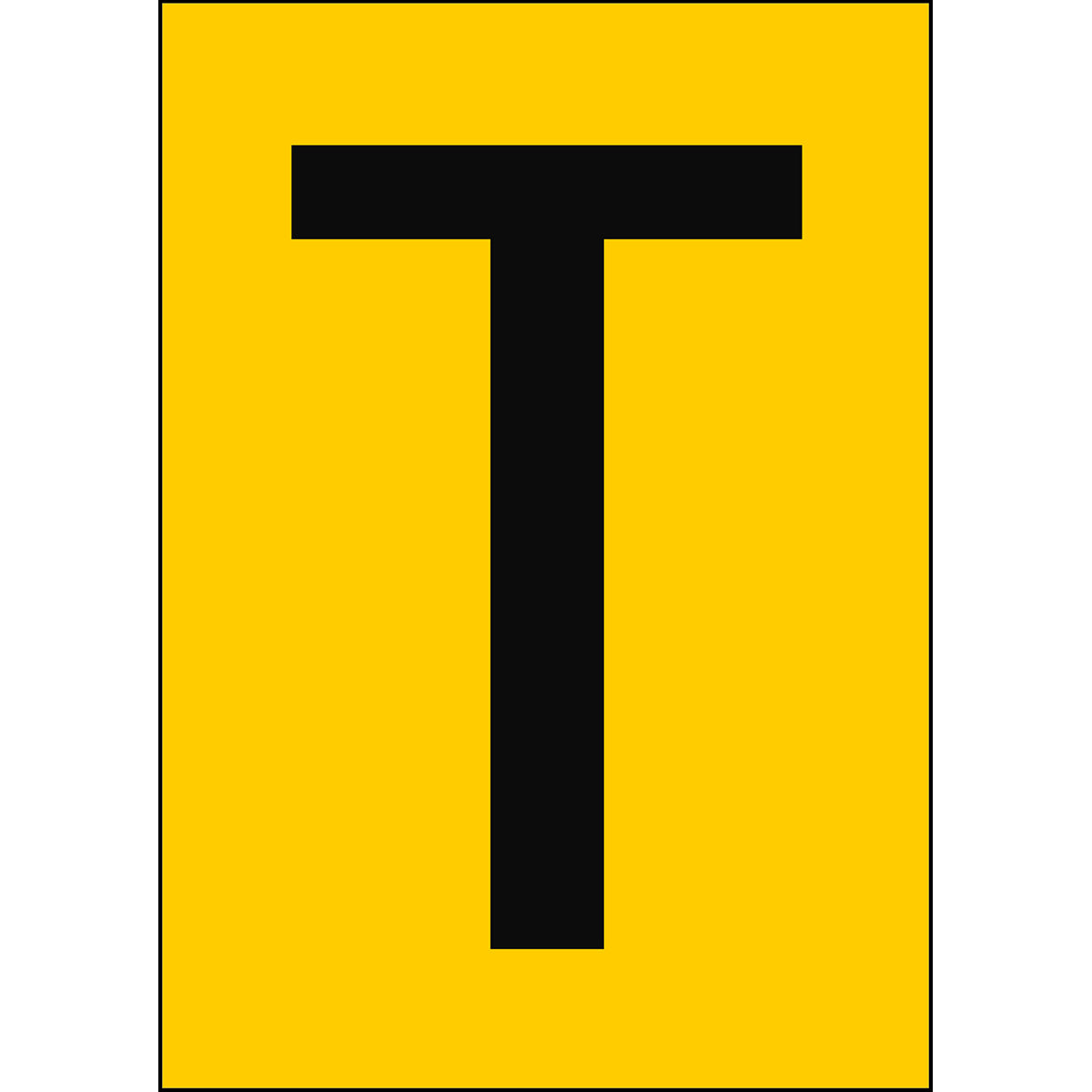 Zahlen & Buchstaben A4 - Gelb/Schwarz - T - B-7541 (Laminierter Polyester)