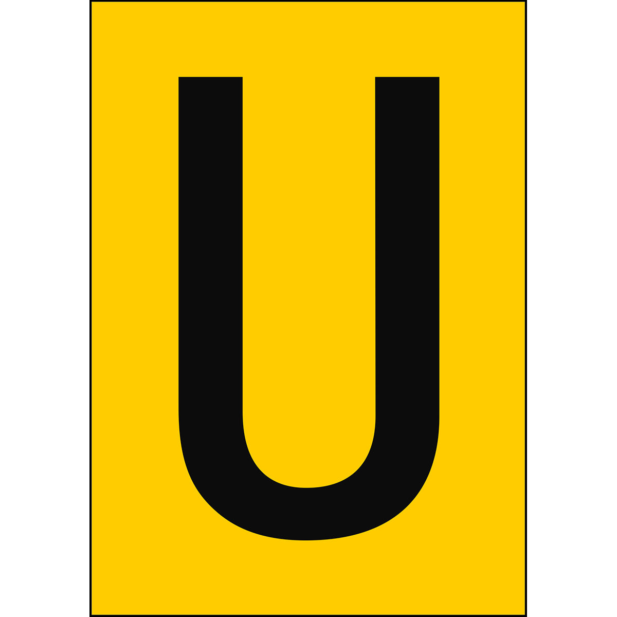 Numbers & Letters A4 - Yellow/Black - U - B-859 (Magnetic Foil)