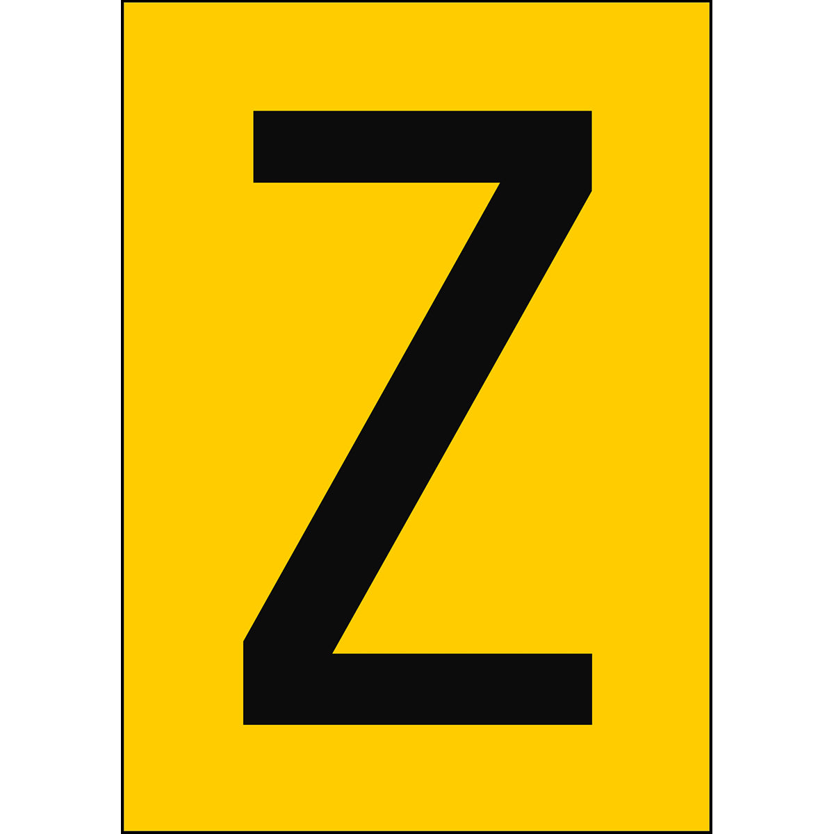 Chiffres et lettres A4 - Jaune/Noir - Z - B-7527 (Polypropylène)