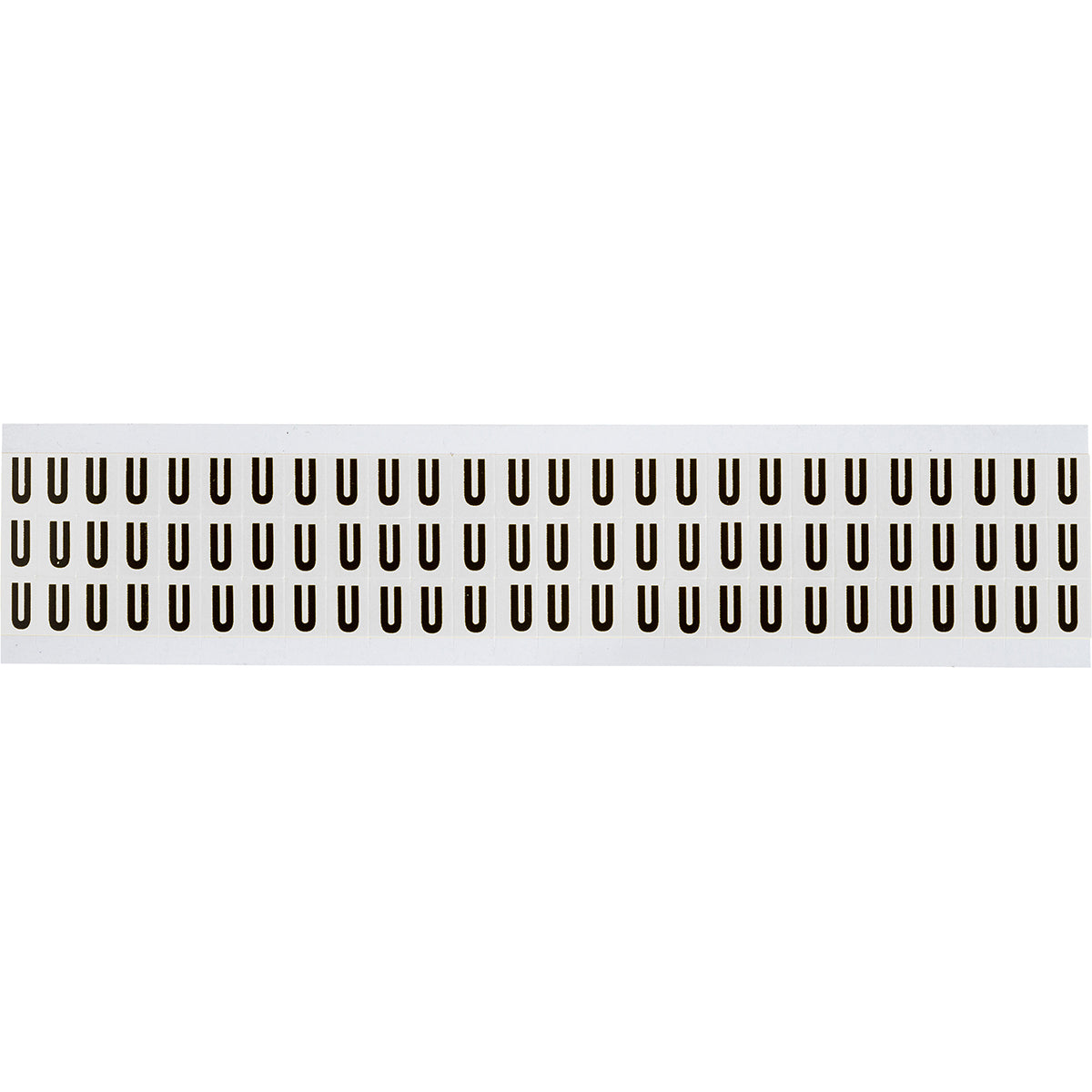 Zahlen & Buchstaben, B-499 (Nylongewebe), Weiß - U , 12,7 x 9,5 mm