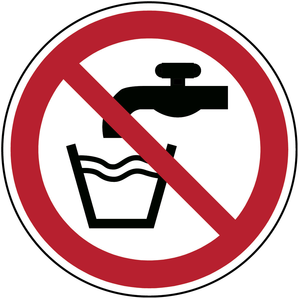 ISO safety label - Not for drinking water