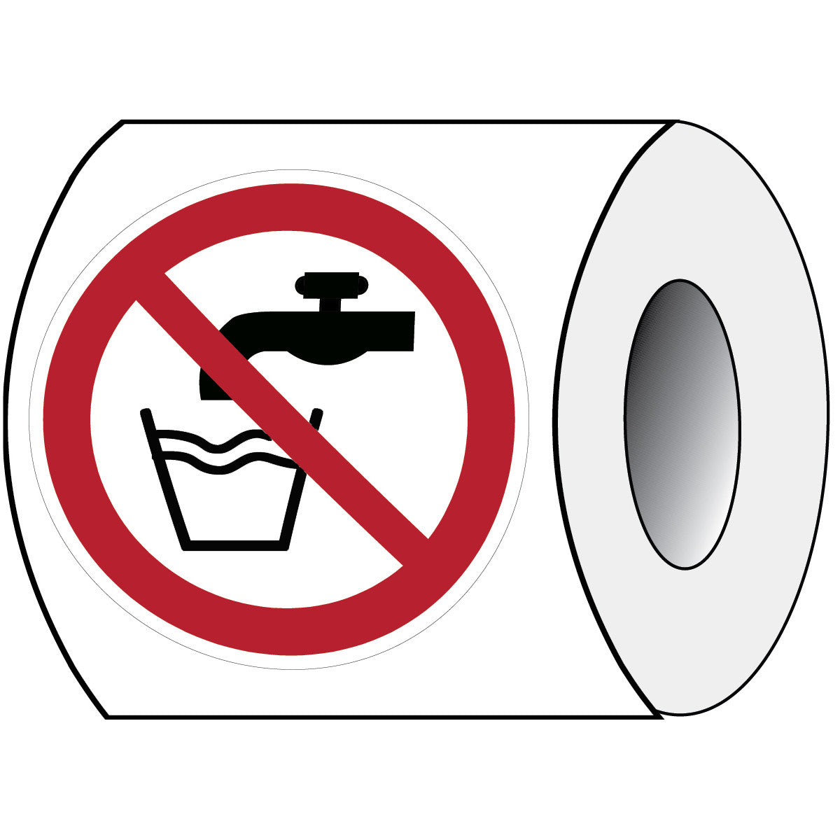 ISO safety label - Not for drinking water