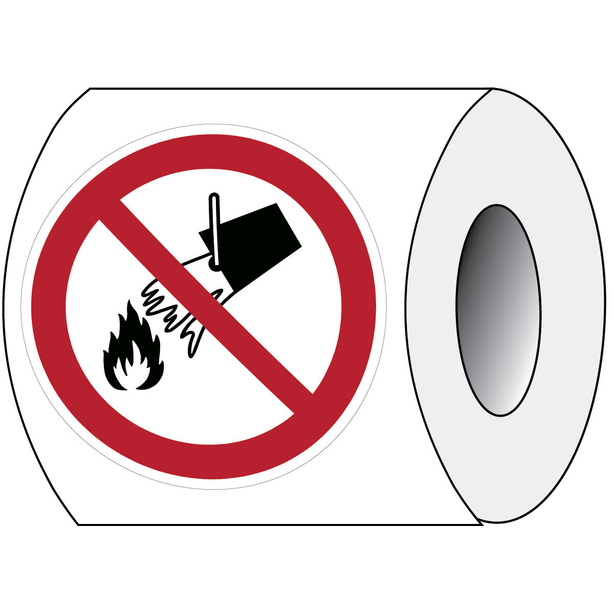 ISO safety sign - Extinguishing with water prohibited