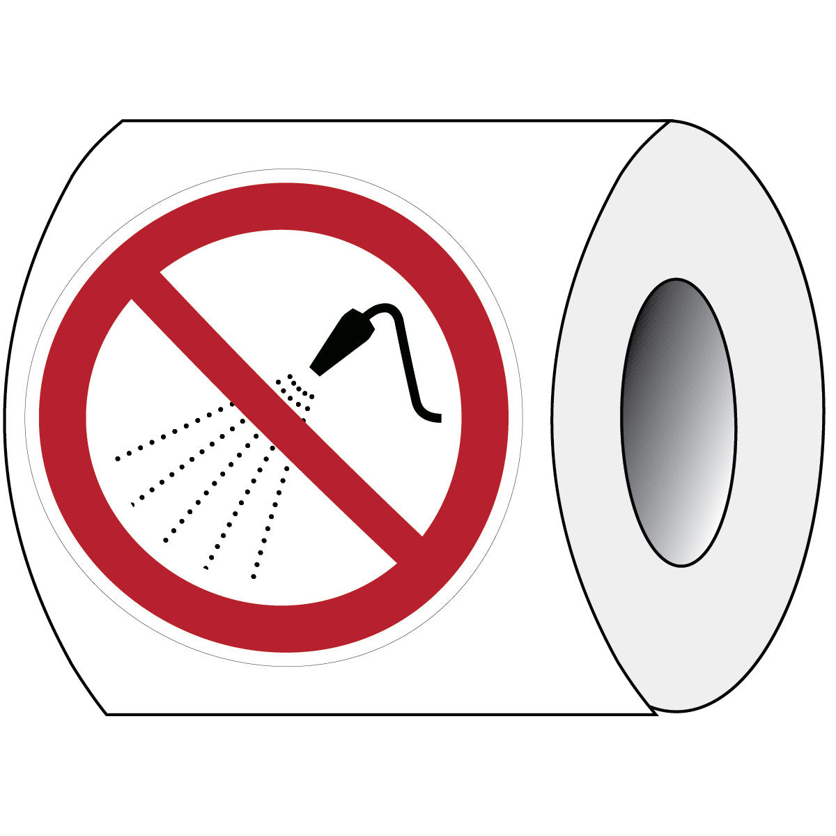 ISO safety sign - No spraying with water