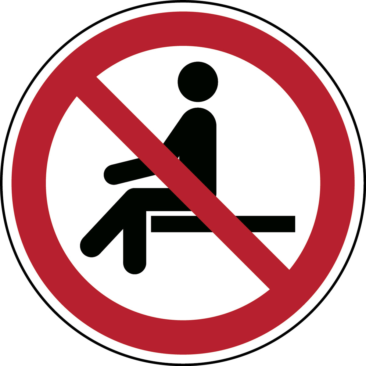 ISO Sicherheitskennzeichnung - Sitzen verboten