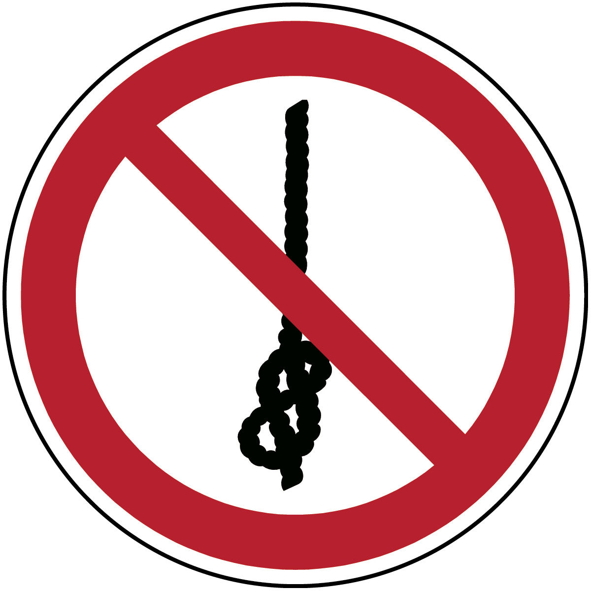 ISO safety sign - No tying knots