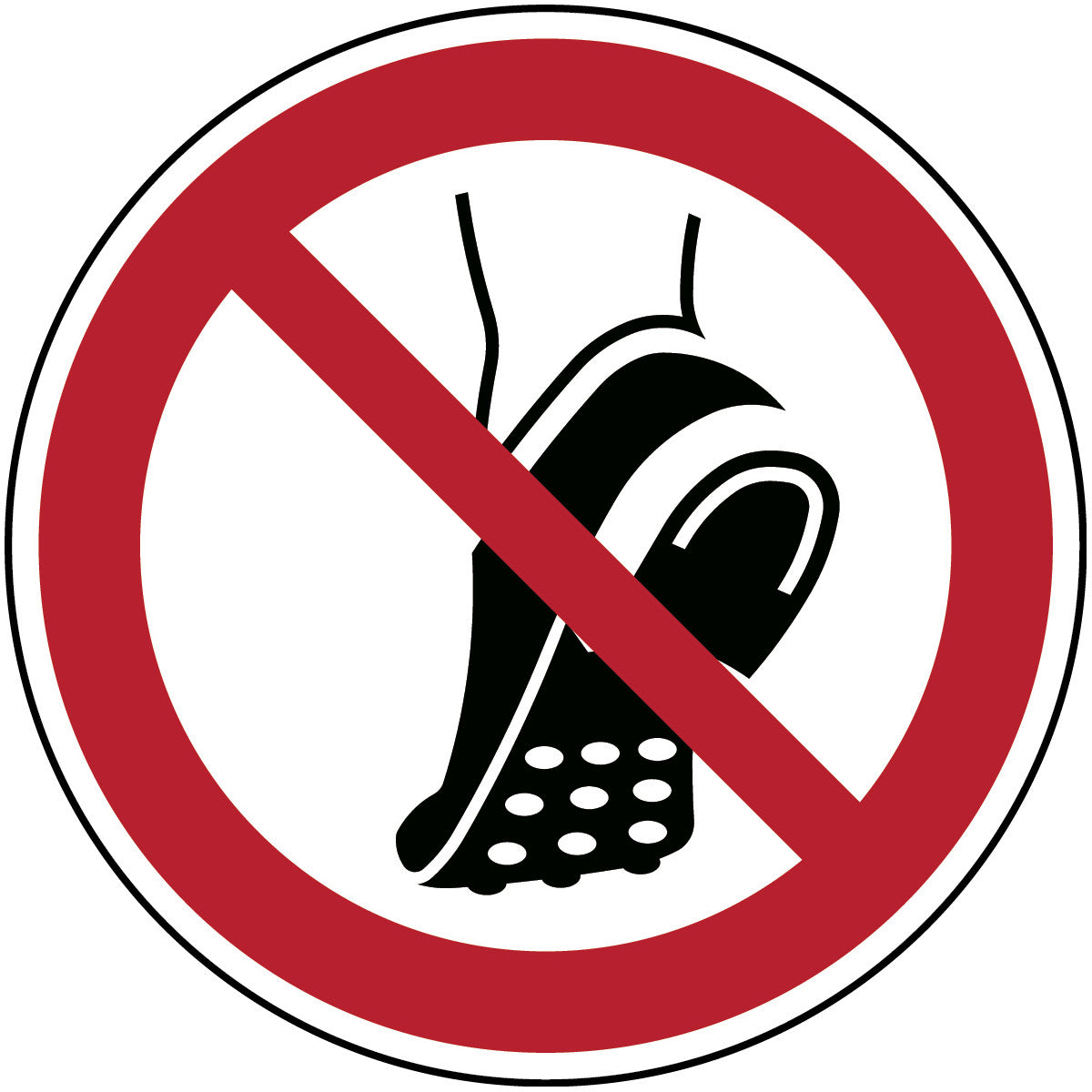 ISO safety sign - Do not wear shoes with metal studs