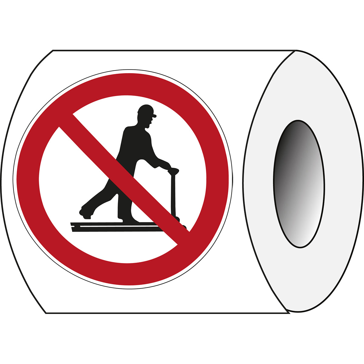 Sicherheitsetiketten auf Rolle - Mit Hubwagen rollen verboten