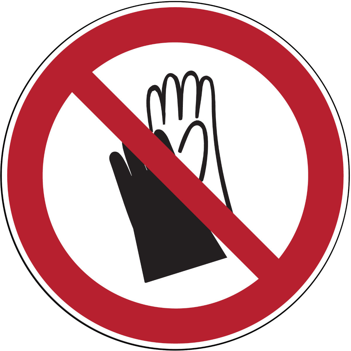 Verbotsschilder - Schutzhandschuhe tragen verboten
