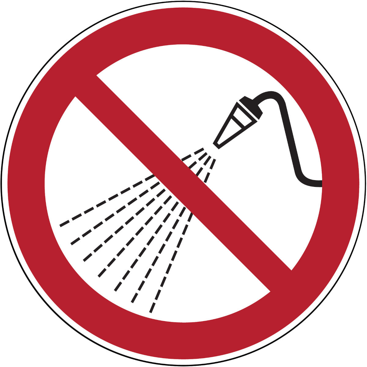 Verbotsschilder - Mit Wasser spritzen verboten