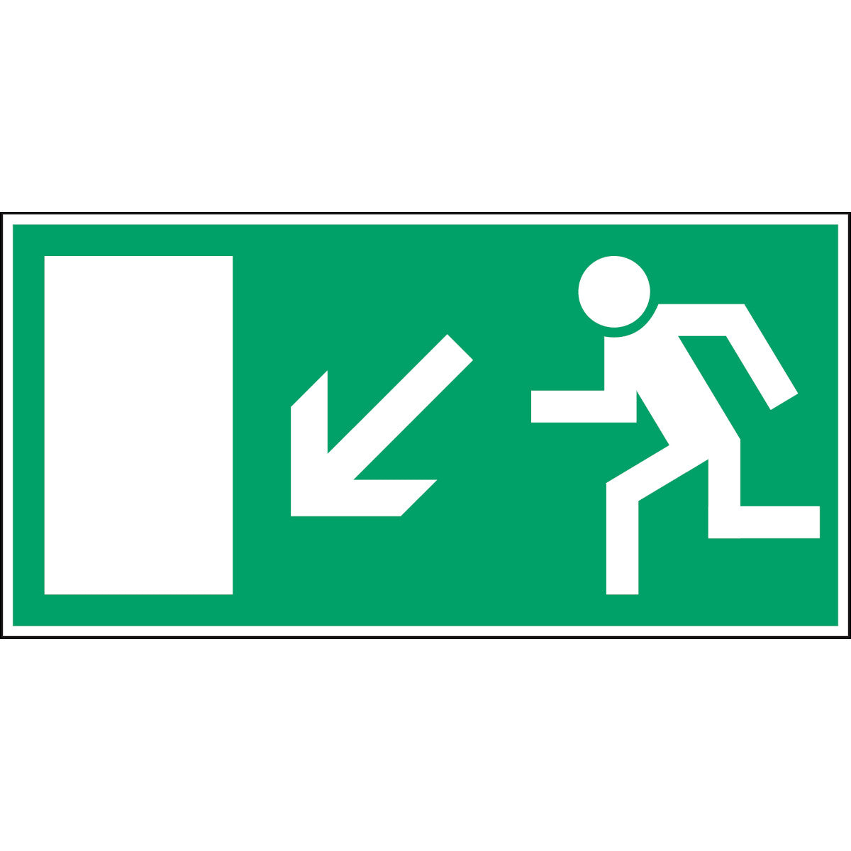 Fluchtwegkennzeichnung - Rettungsweg links abwärts