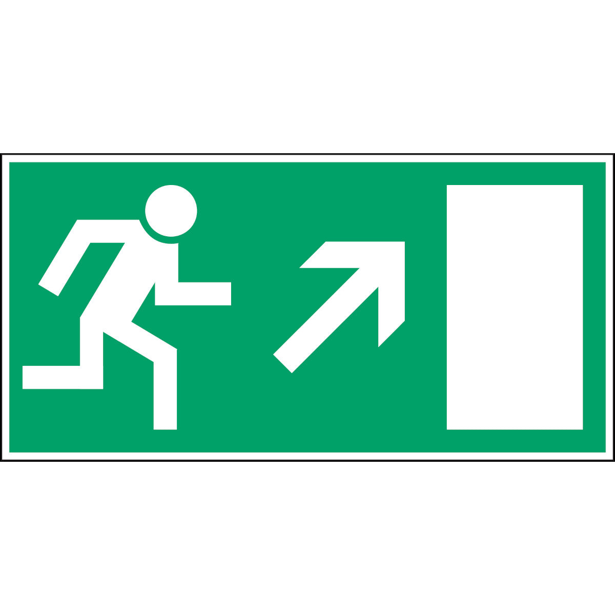 Fluchtwegkennzeichnung - Rettungsweg rechts aufwärts