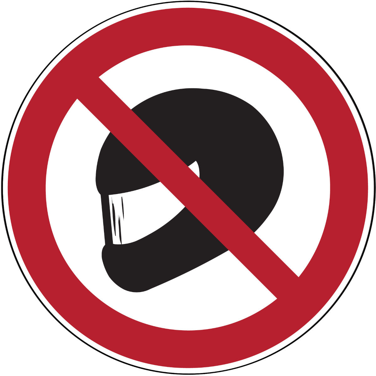 Verbotsschilder - Helmverbot