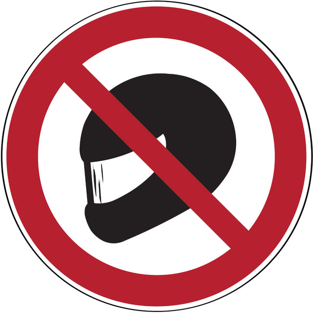 Verbotsschilder - Helmverbot