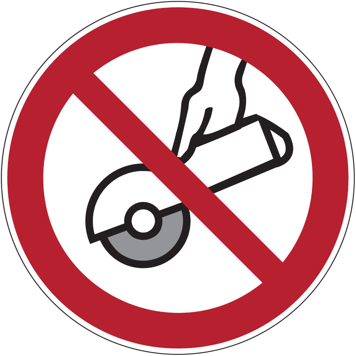 Verbotsschilder - Nicht zulässig für Freihand- und handgeführtes Schleifen