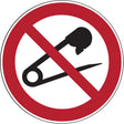Verbotsschilder - Keine Nadel einstechen