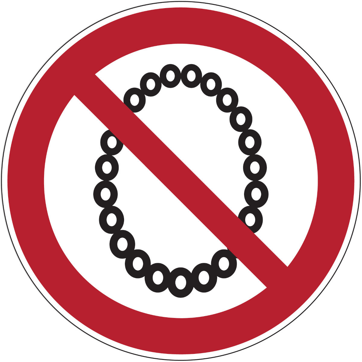 Verbotsschilder - Bedienung mit Halskette verboten