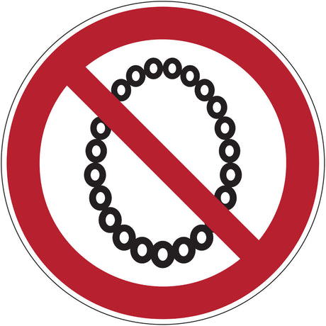 Verbotsschilder - Bedienung mit Halskette verboten