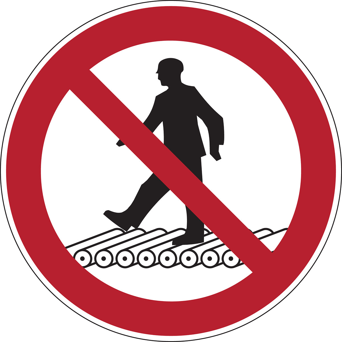 Verbotsschilder - Nicht auf Rollenbahn treten