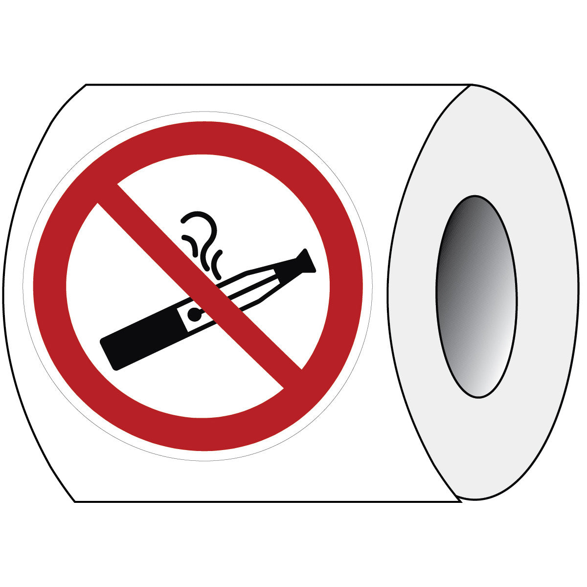 Verbotsschilder auf Rolle – Dampfen von E-Zigaretten nicht gestattet