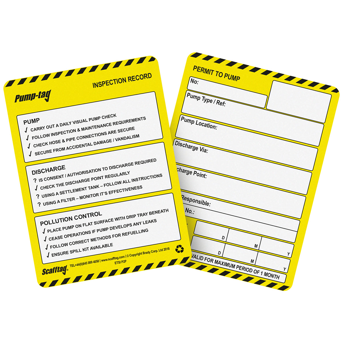 Permit To Pump-Einsteckschild