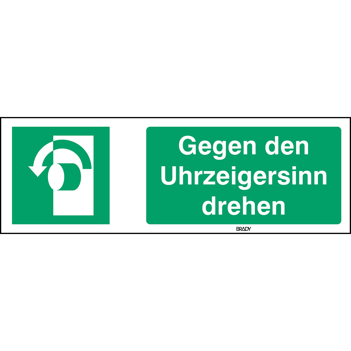 Caractère ISO 7010 - Rotation dans le sens inverse des aiguilles d'une montre
