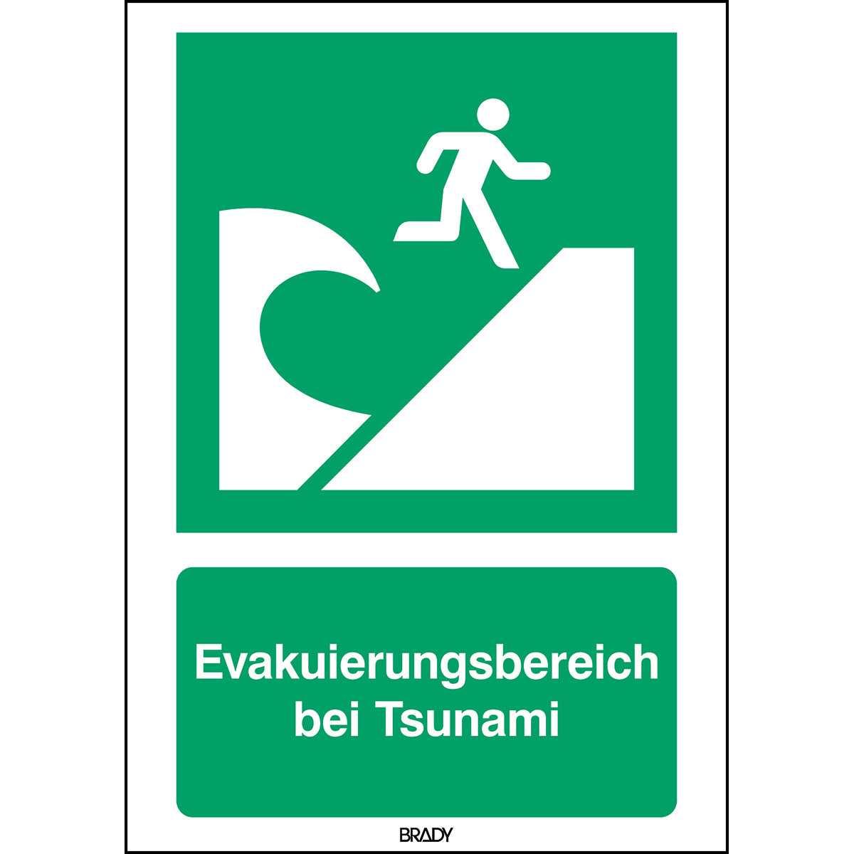 ISO-Sicherheitsschild – Evakuierungsbereich bei Tsunami