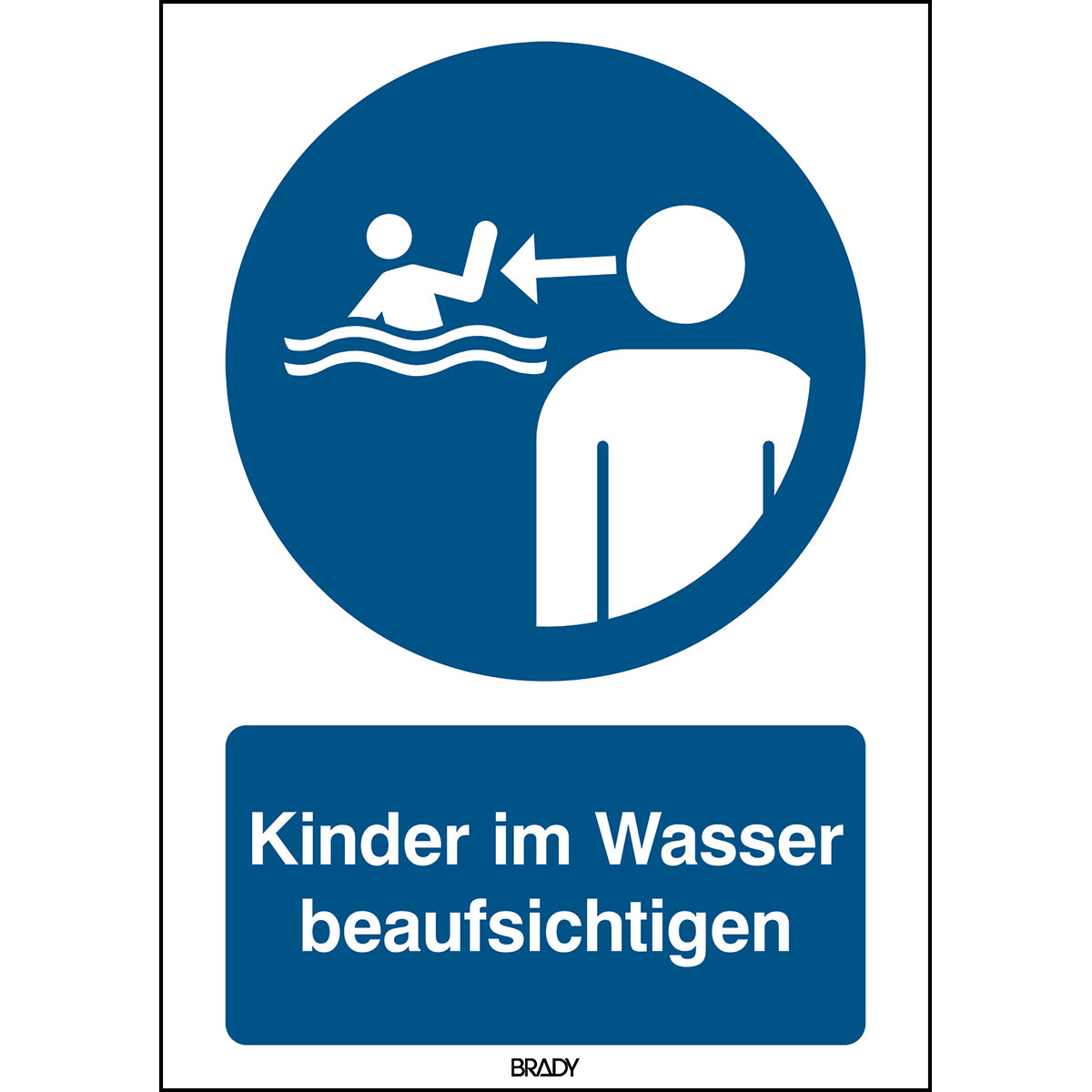 ISO-Sicherheitsschild – Kinder im Wasser beaufsichtigen