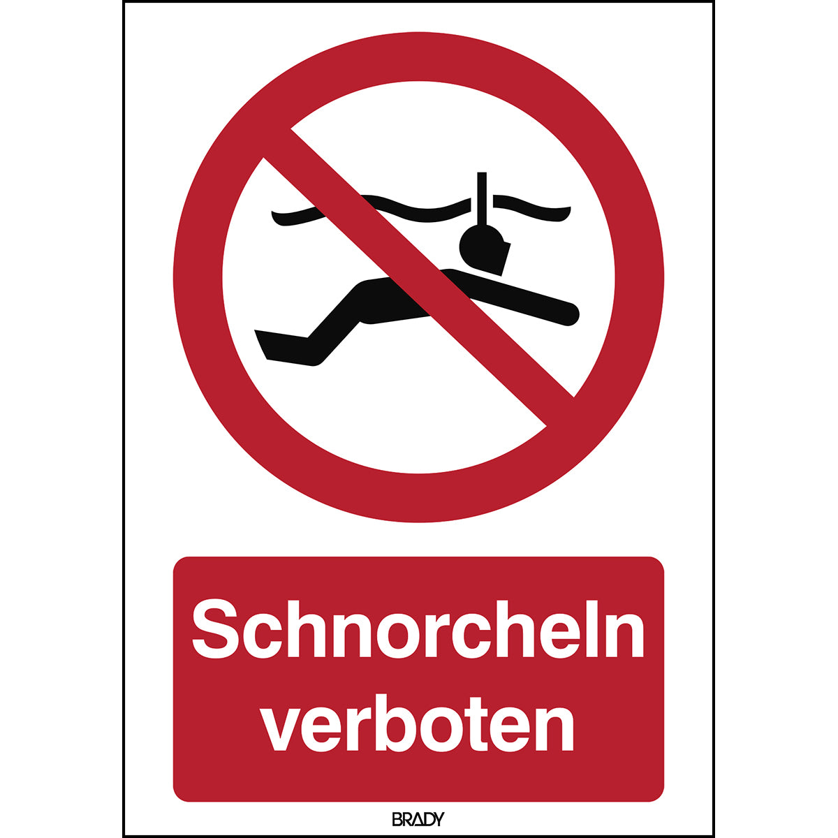 ISO Sicherheitskennzeichnung - Schnorcheln verboten