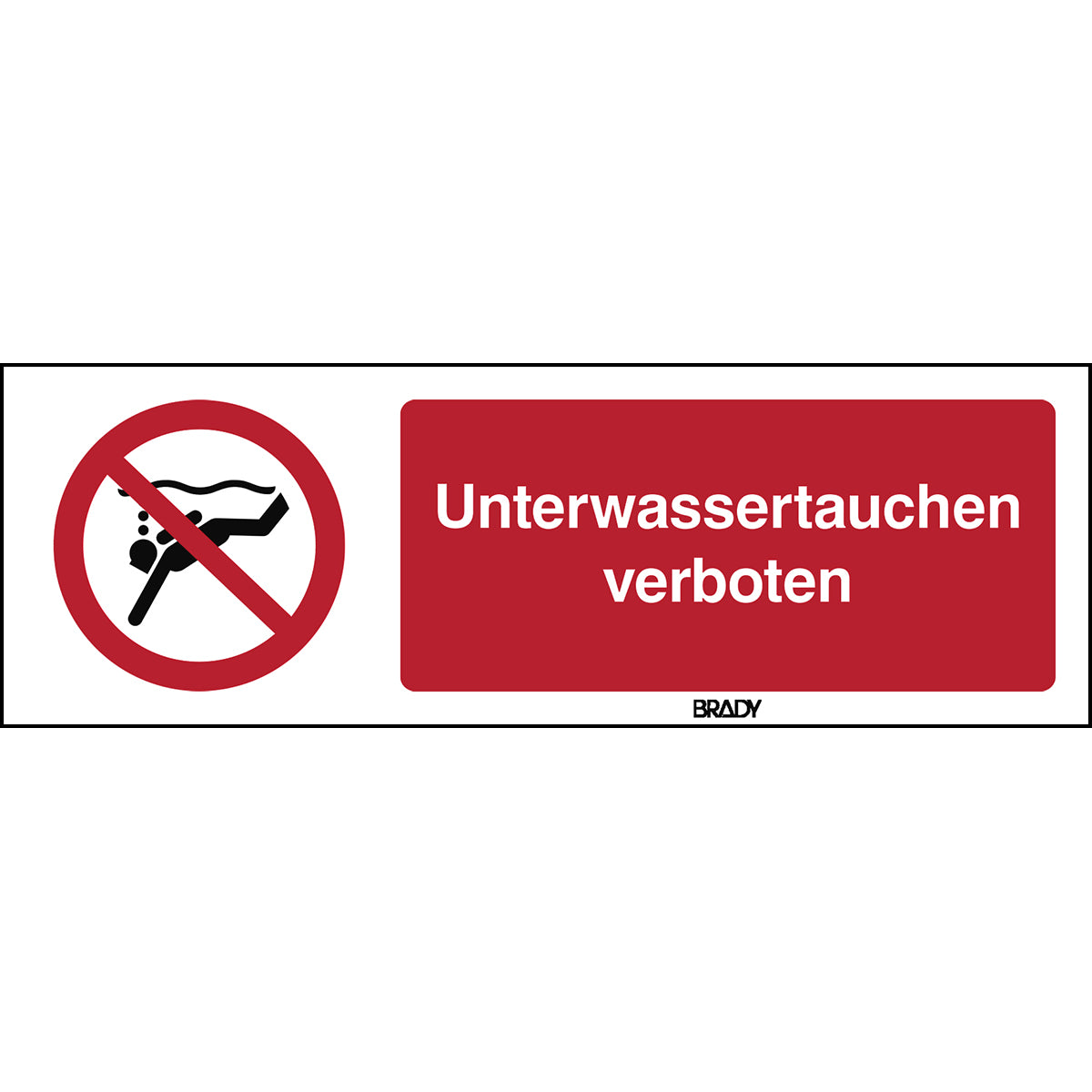 ISO Sicherheitskennzeichnung - Unterwassertauchen verboten