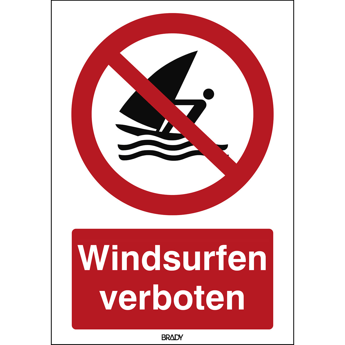 ISO Sicherheitskennzeichnung - Windsurfen verboten