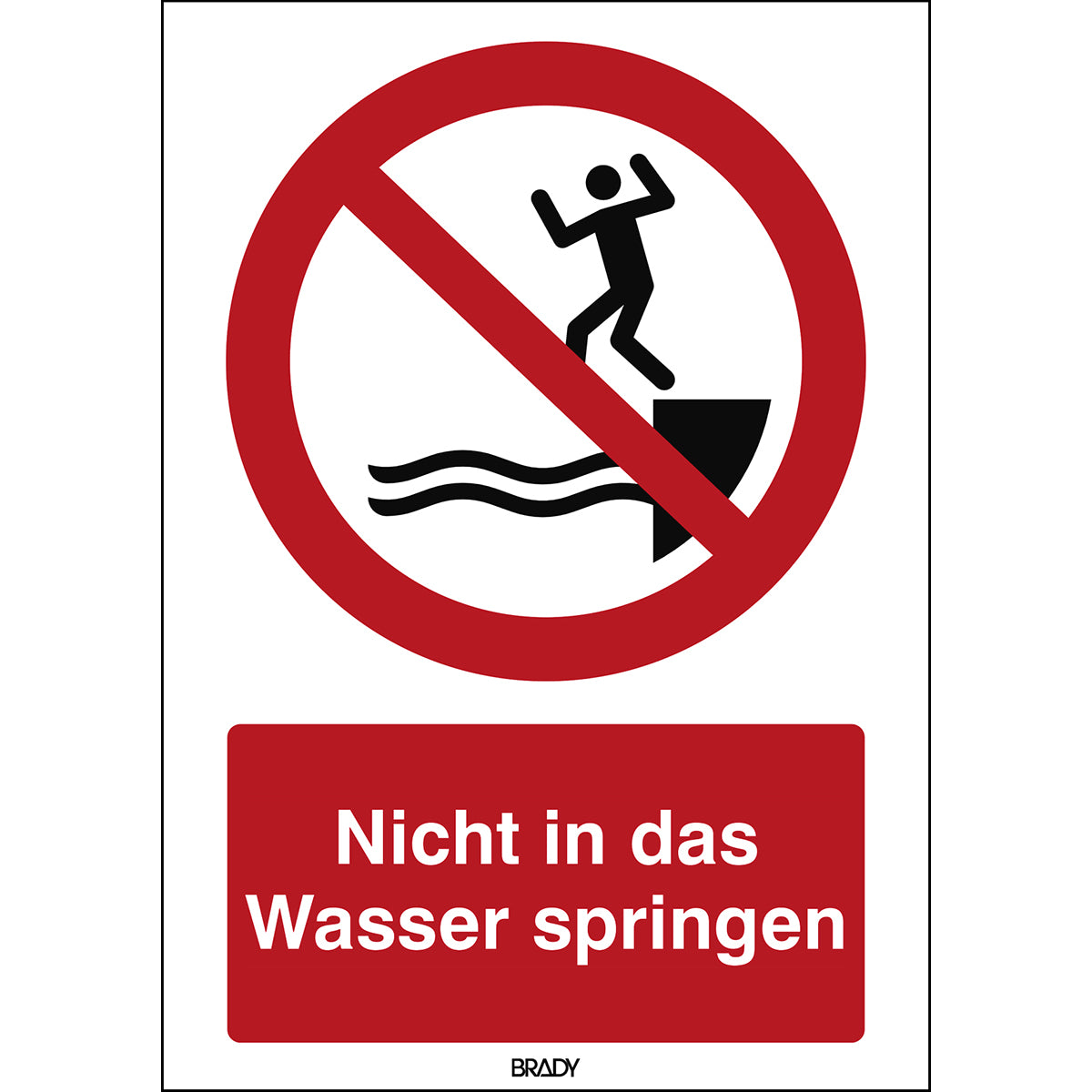 ISO Sicherheitskennzeichnung - Nicht in das Wasser springen
