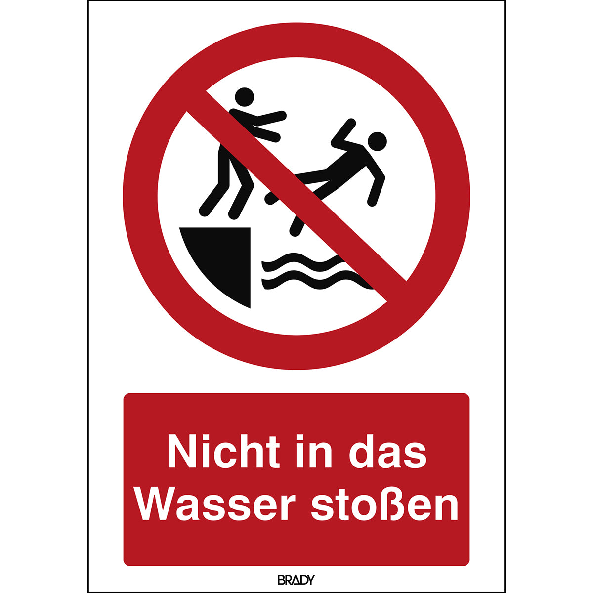 ISO Sicherheitskennzeichnung - Nicht in das Wasser stoßen