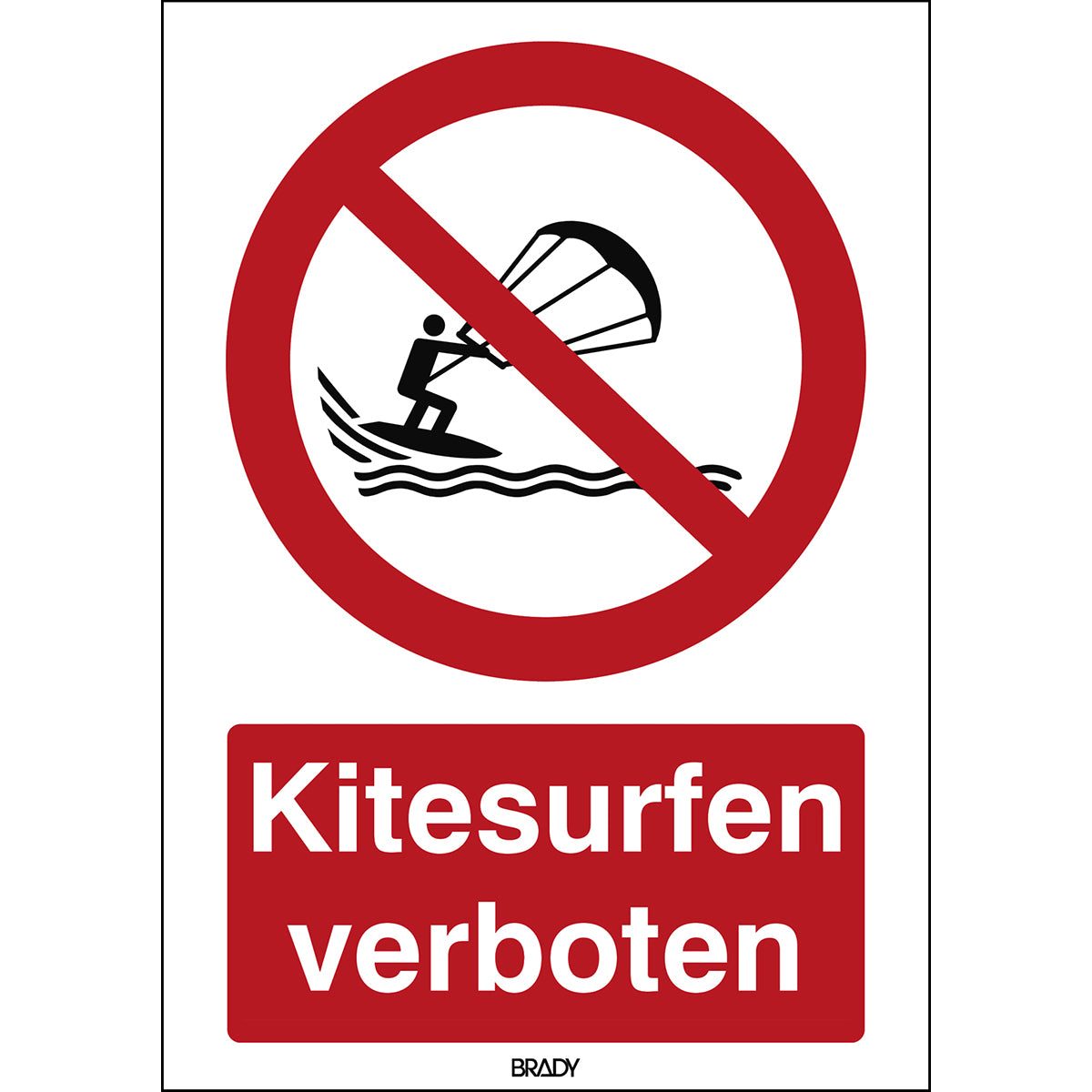 ISO Sicherheitskennzeichnung - Kitesurfen verboten