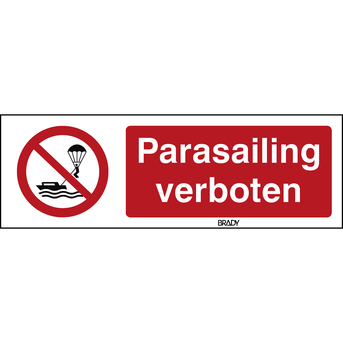 ISO Sicherheitskennzeichnung - Parasailing verboten