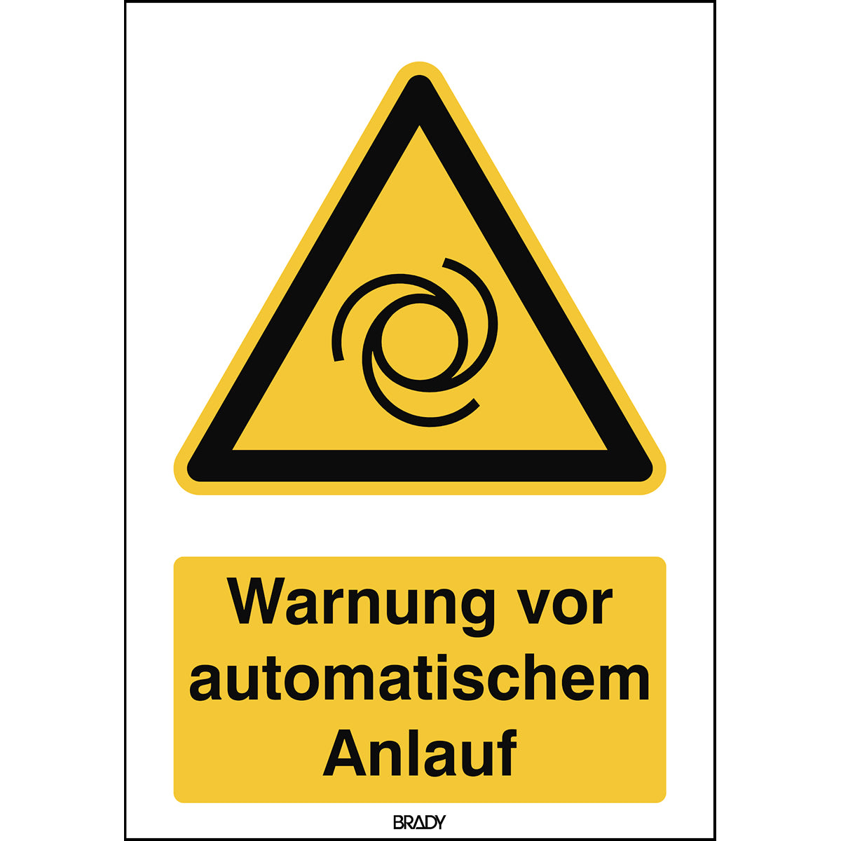 ISO Sicherheitskennzeichnung - Warnung vor automatischem Anlauf