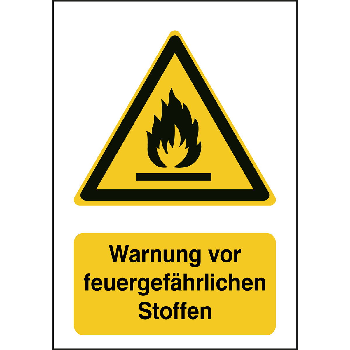 ISO 7010 sign - Warning of flammable substances