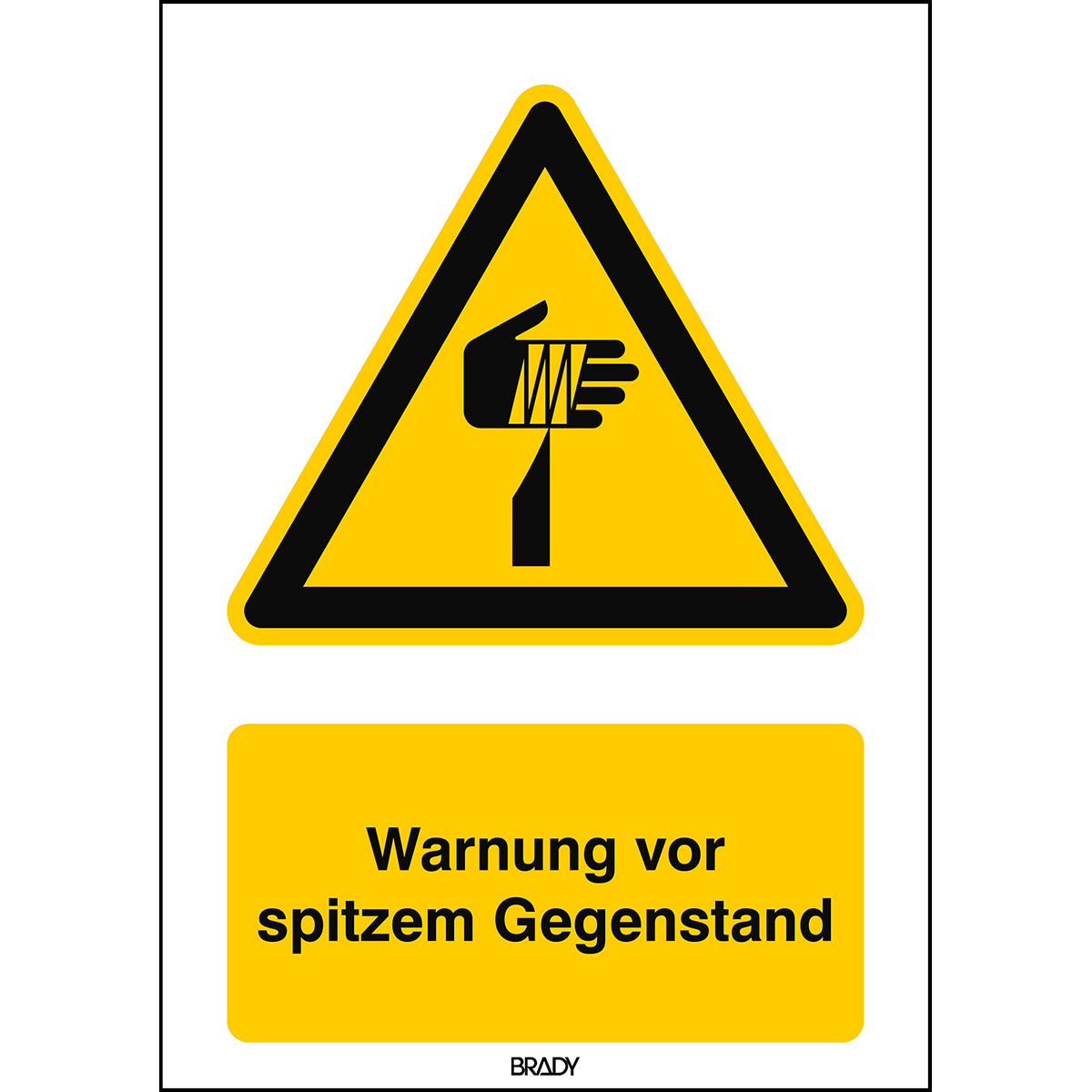 ISO Sicherheitskennzeichnung - Warnung vor spitzem Gegenstand