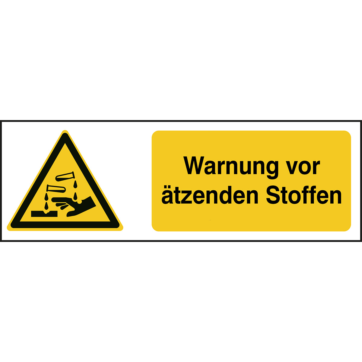 ISO Sicherheitskennzeichnung - Warnung vor ätzenden Stoffen