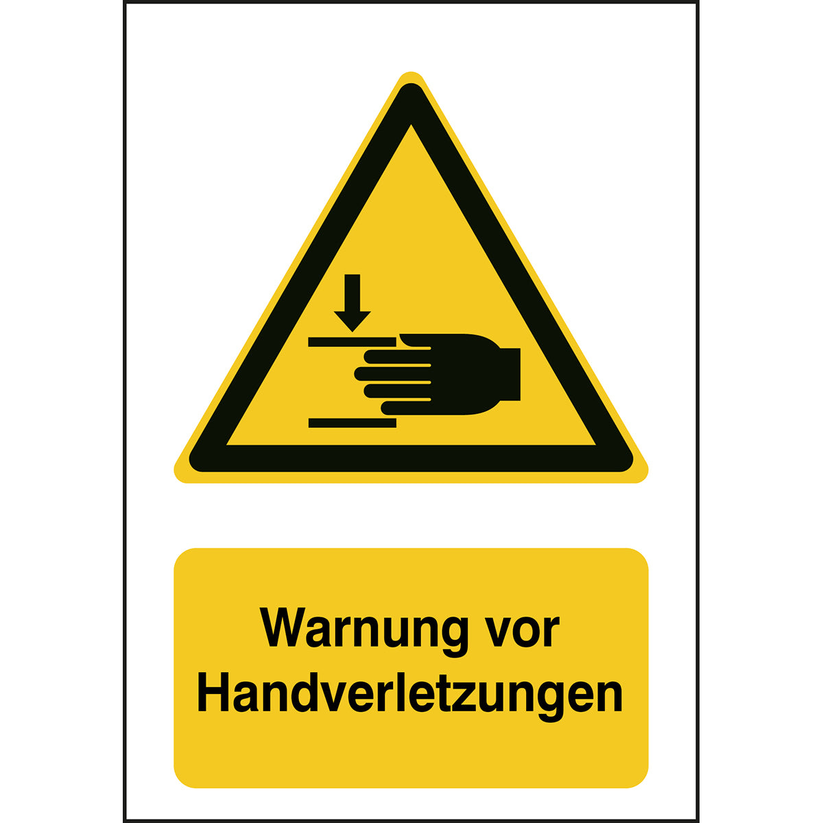 ISO Sicherheitskennzeichnung - Warnung vor Handverletzungen