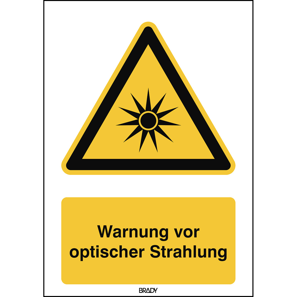 ISO Sicherheitskennzeichnung - Warnung vor optischer Strahlung