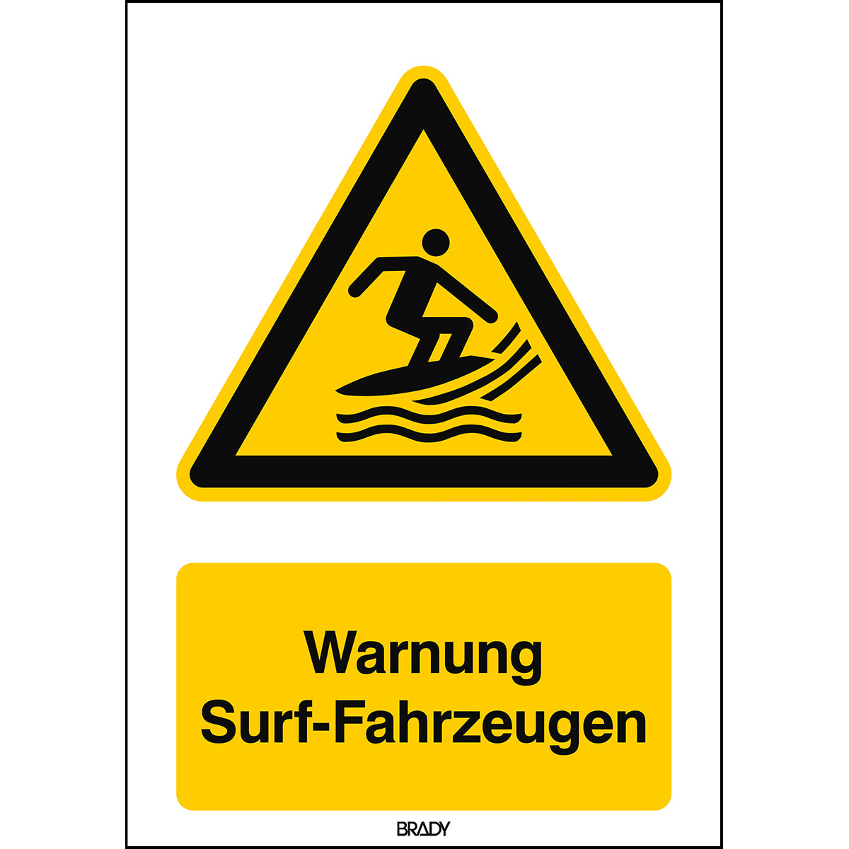 ISO Sicherheitskennzeichnung - Warnung Surf-Fahrzeugen