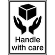 Verpackungsetiketten - Handle with care (englischer Text)