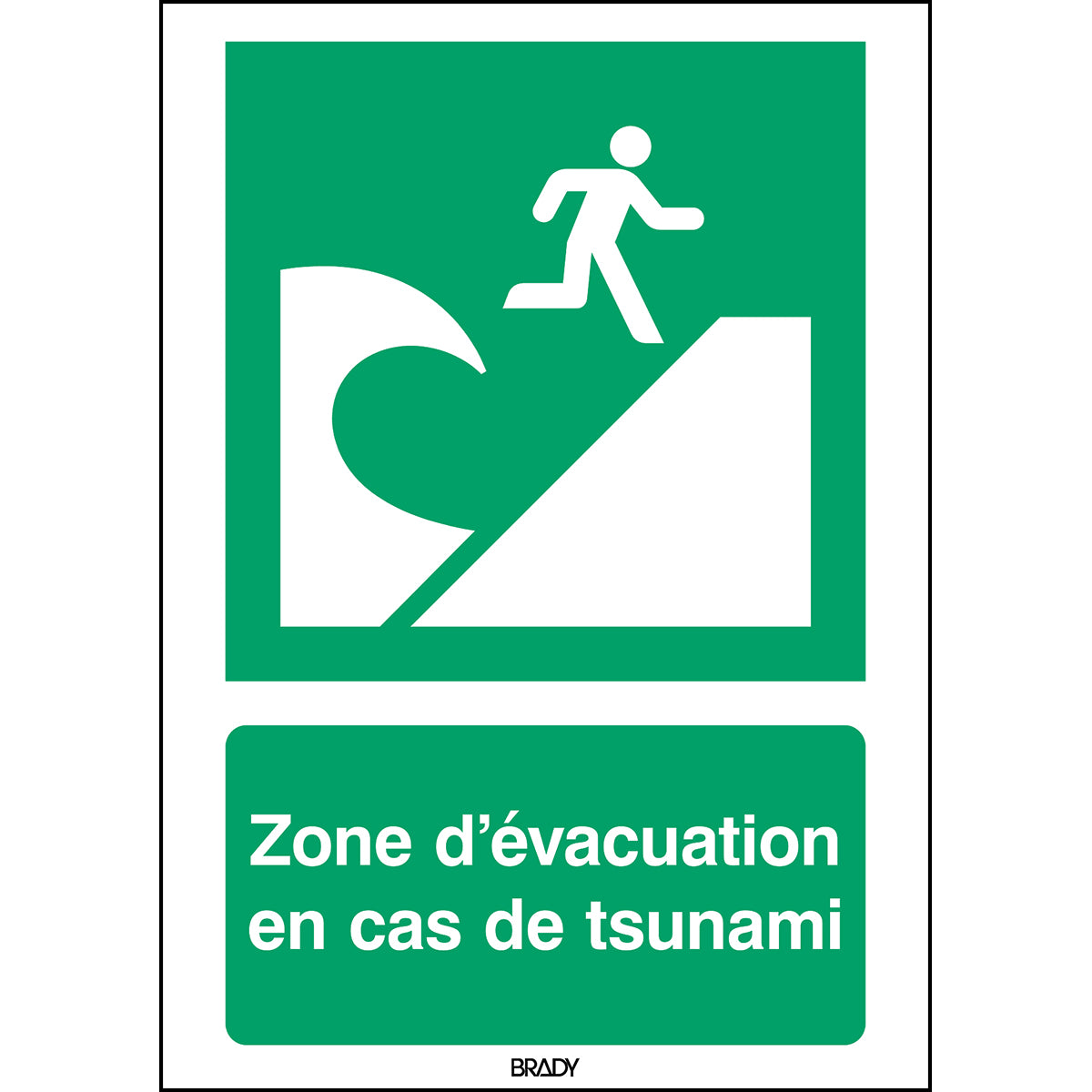 ISO-Sicherheitsschild – Evakuierungsbereich bei Tsunami