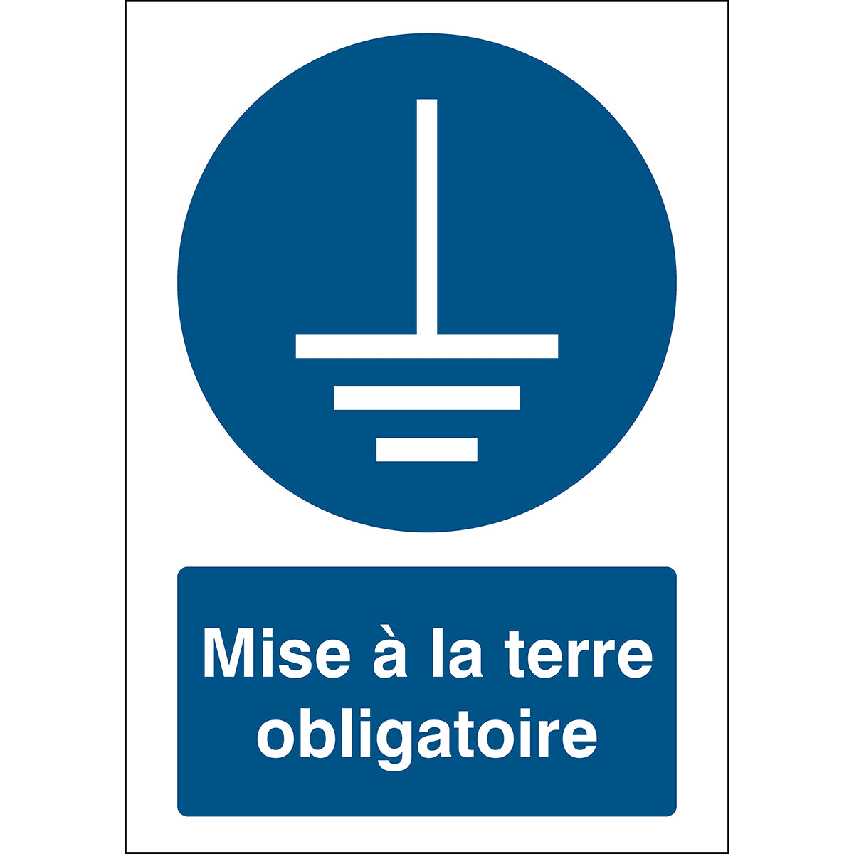 Signaling ISO 7010 - Mise à la terre obligatoire (product francophone)