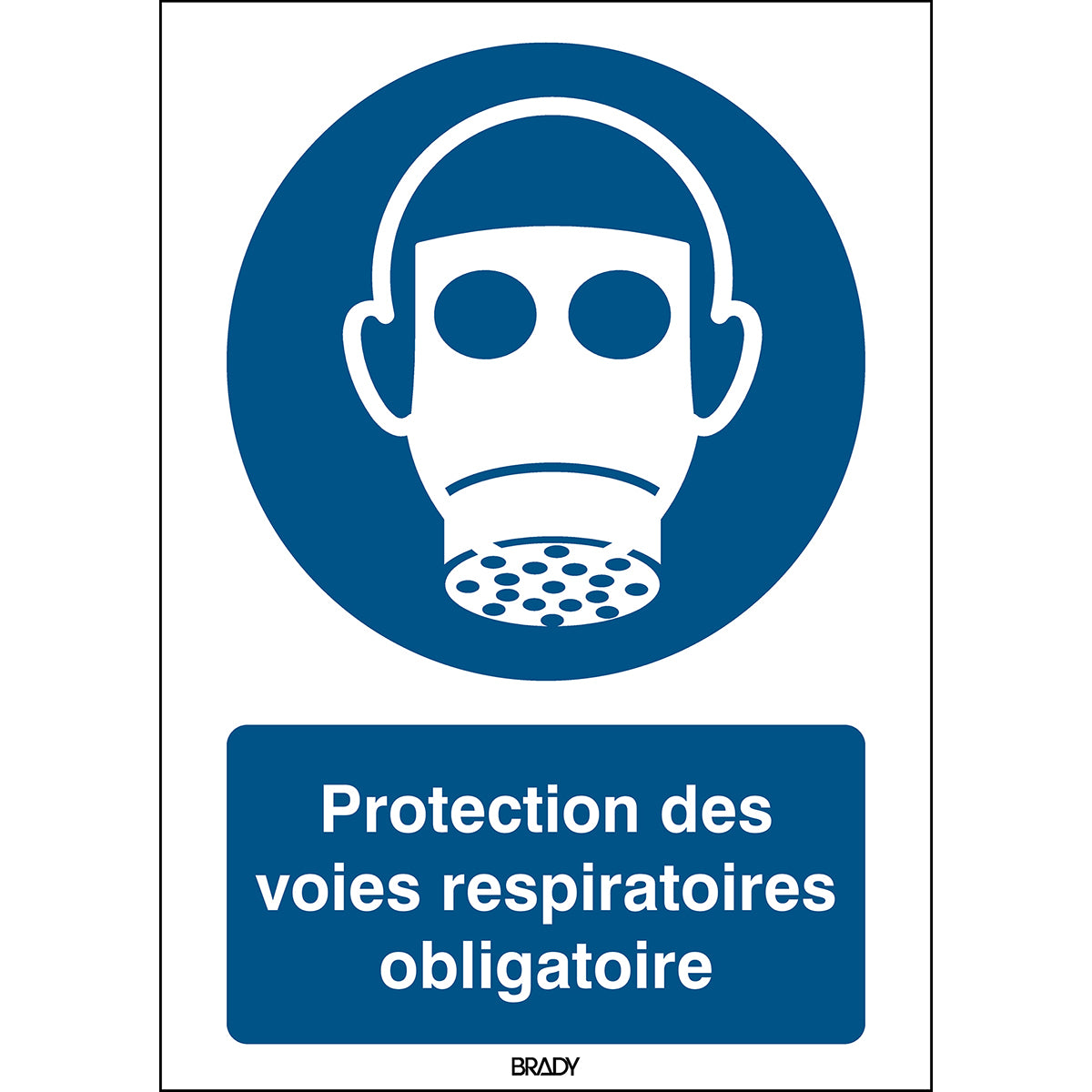 Signalisation ISO 7010 - Protection des voies respiratoires obligatoire (produit francophone)
