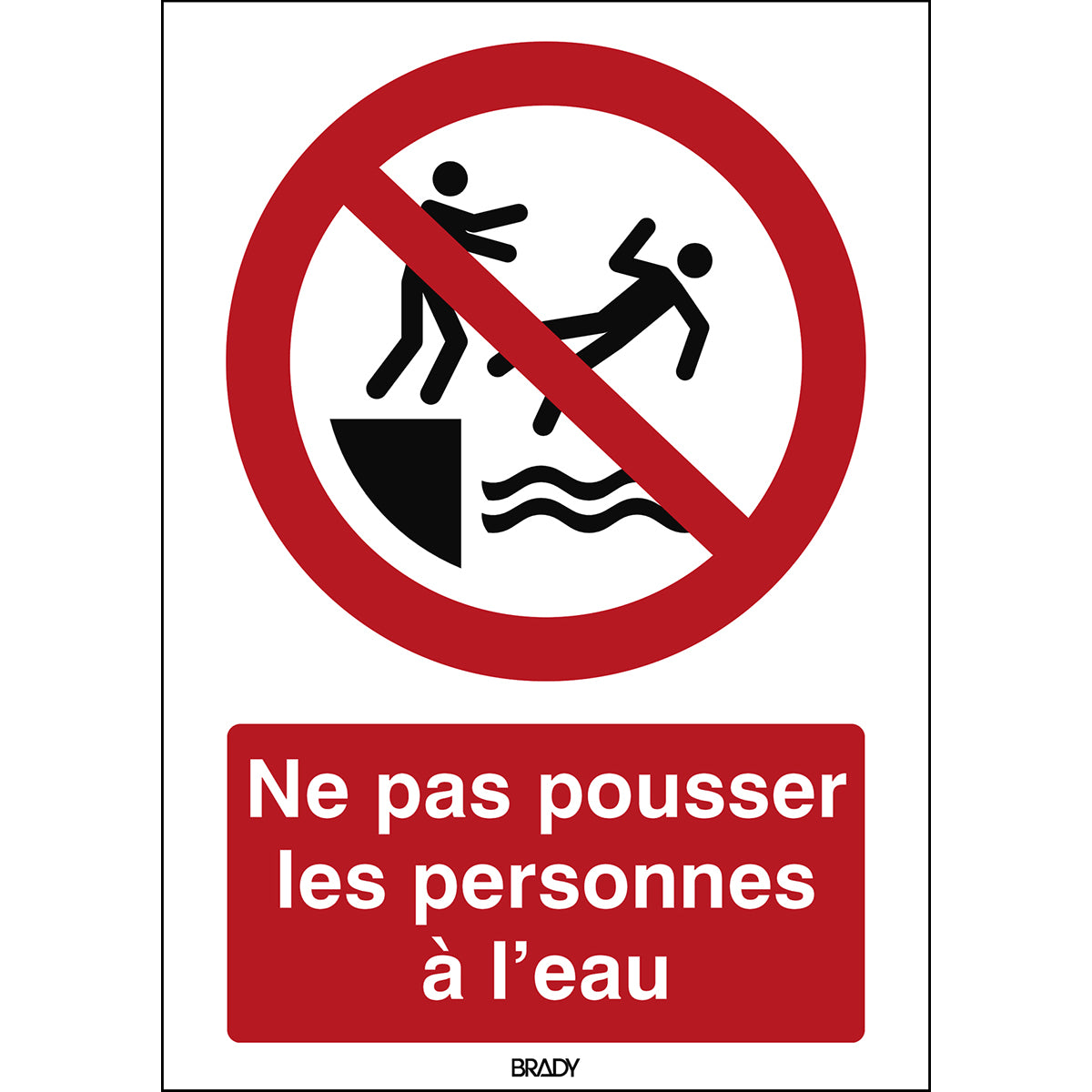 ISO Sicherheitskennzeichnung - Nicht in das Wasser stoßen