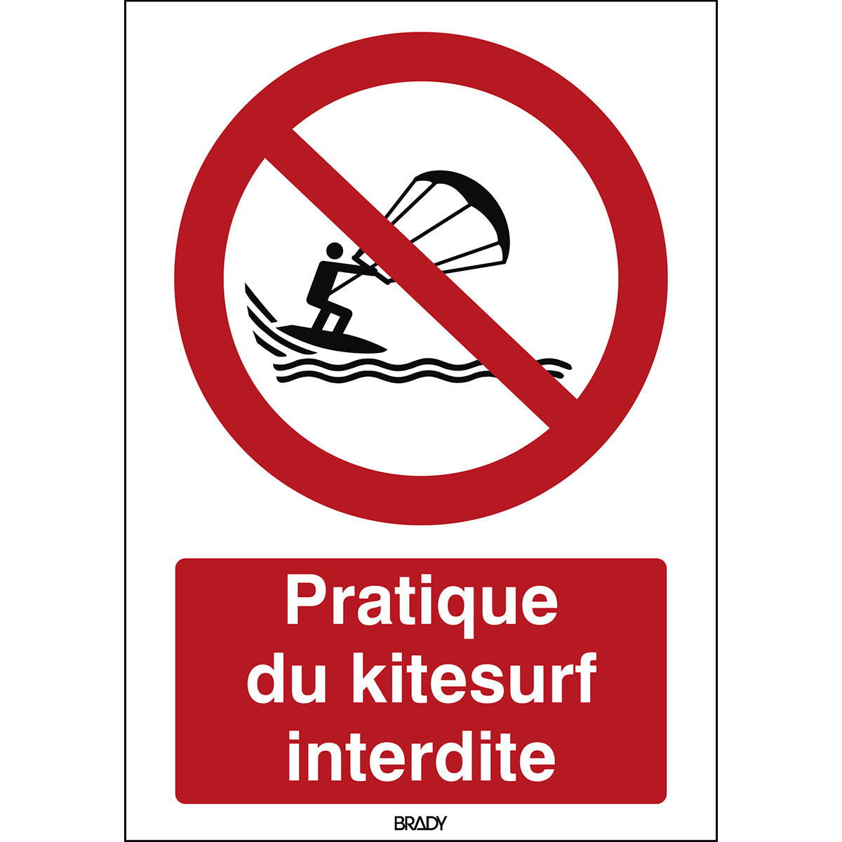 ISO Sicherheitskennzeichnung - Kitesurfen verboten