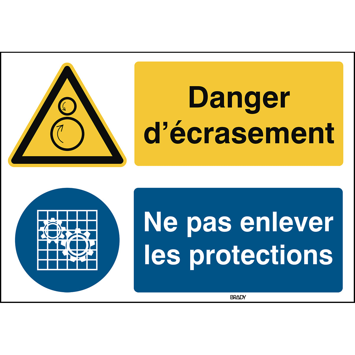 Warnung; Einzugsgefahr und Schutzschild – ISO 7010
